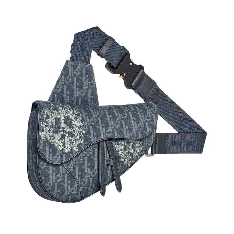 Dior x Denim Tears Saddle Bag Blue