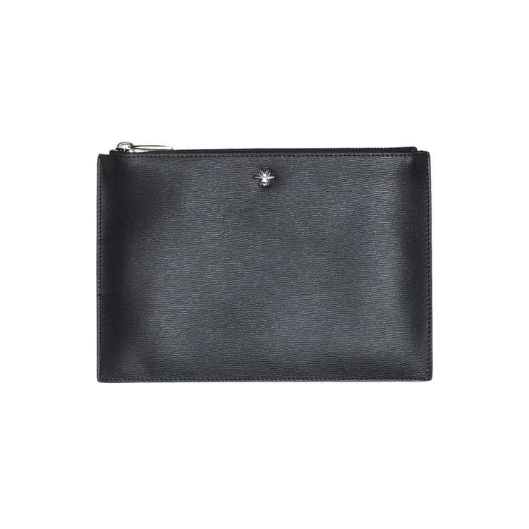 Dior Bee Zip-Top Pouch Black