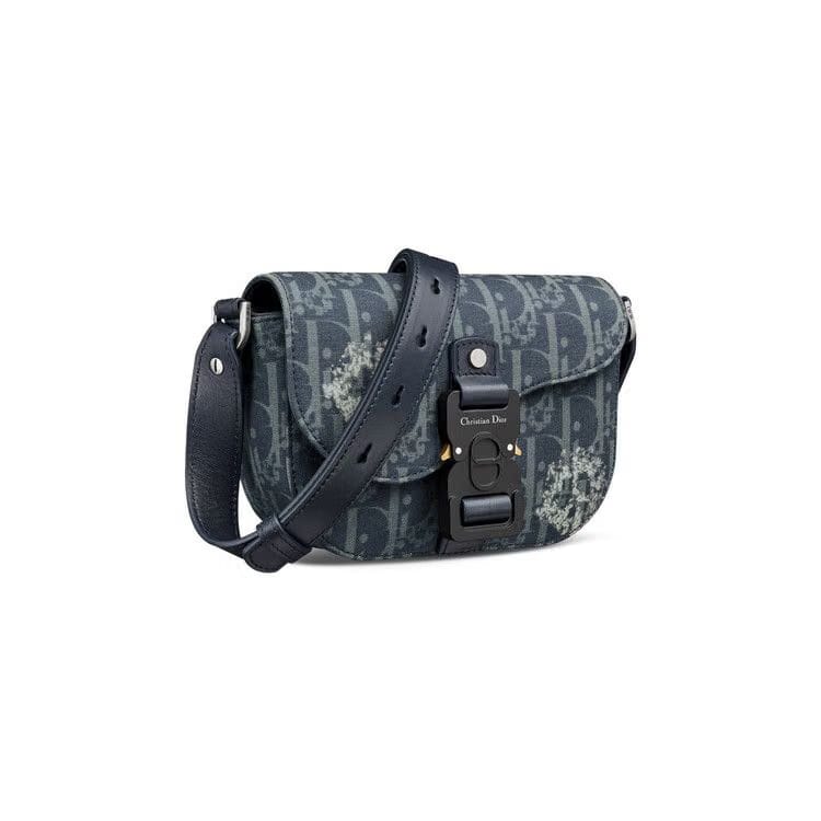 Dior x Denim Tears Saddle Pouch With Strap Blue