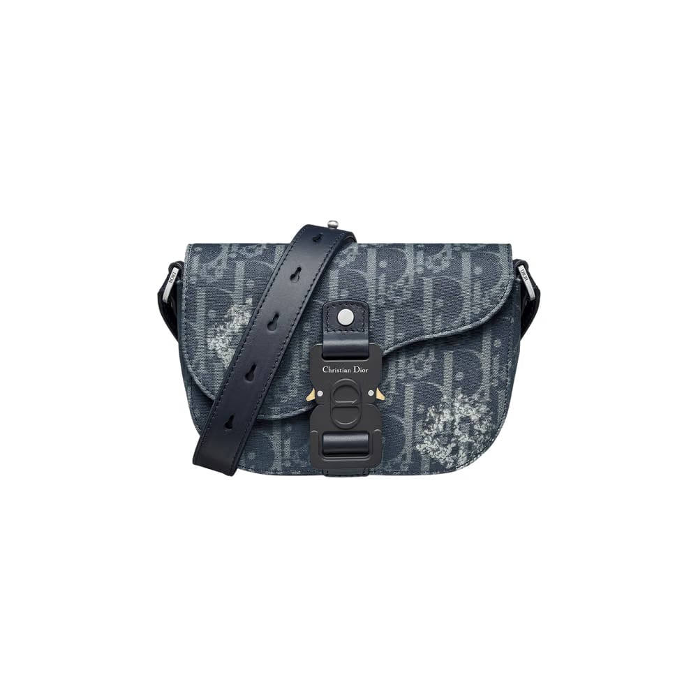 Dior x Denim Tears Saddle Pouch With Strap Blue