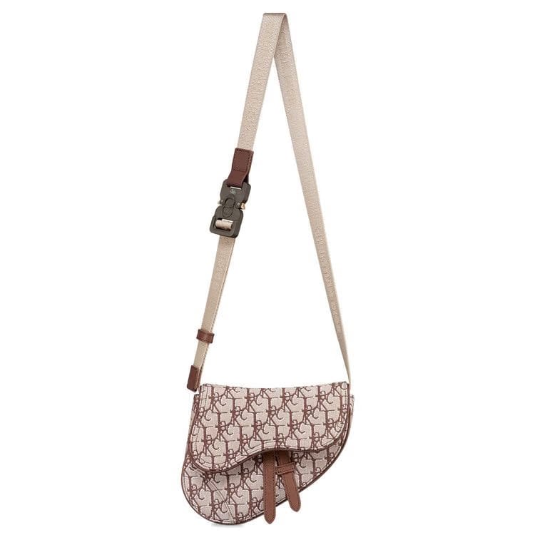 Dior x Cactus Jack Oblique Jacquard Mini Saddle Bag Coffee