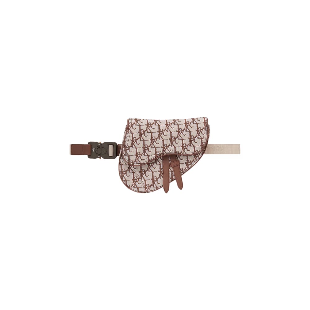 Dior x Cactus Jack Oblique Jacquard Mini Saddle Bag Coffee