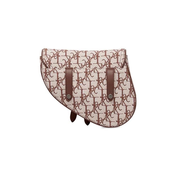 Dior x Cactus Jack Oblique Jacquard Mini Saddle Bag Coffee
