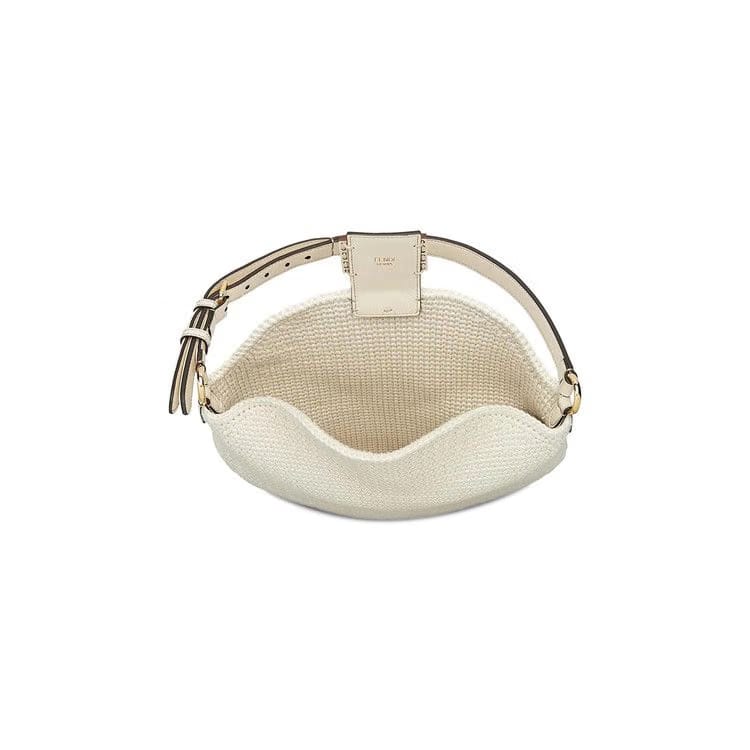 Fendi Croissant Crochet Bag White