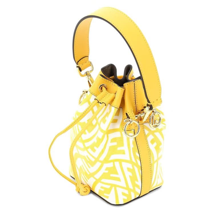 Fendi Mini Mon Tresor Canvas Bag Mimosa/Bianco