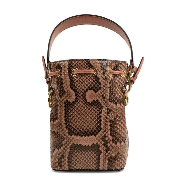 Fendi Mon Tresor Python Small Bucket Bag Pink