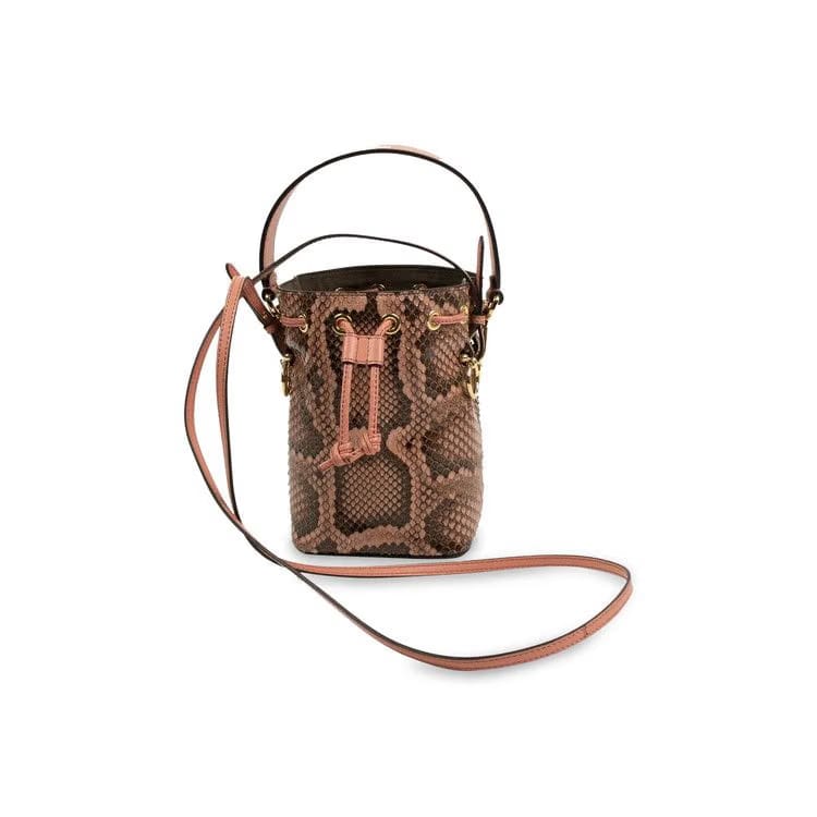 Fendi Mon Tresor Python Small Bucket Bag Pink
