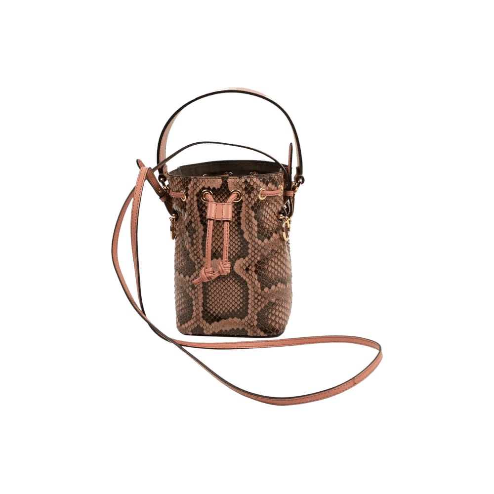 Fendi Mon Tresor Python Small Bucket Bag Pink