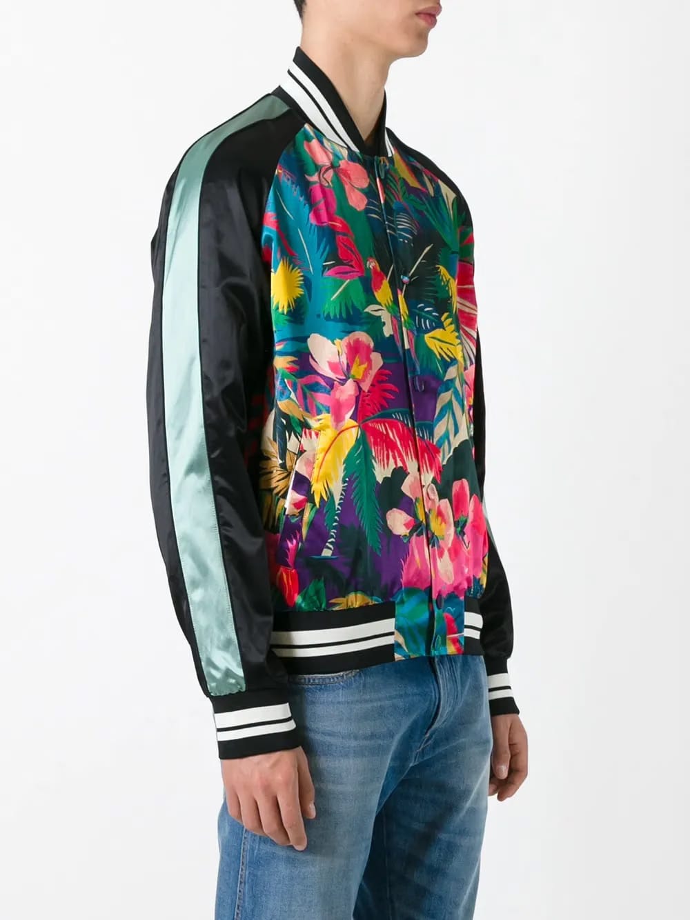 tropical print bomber jacket
