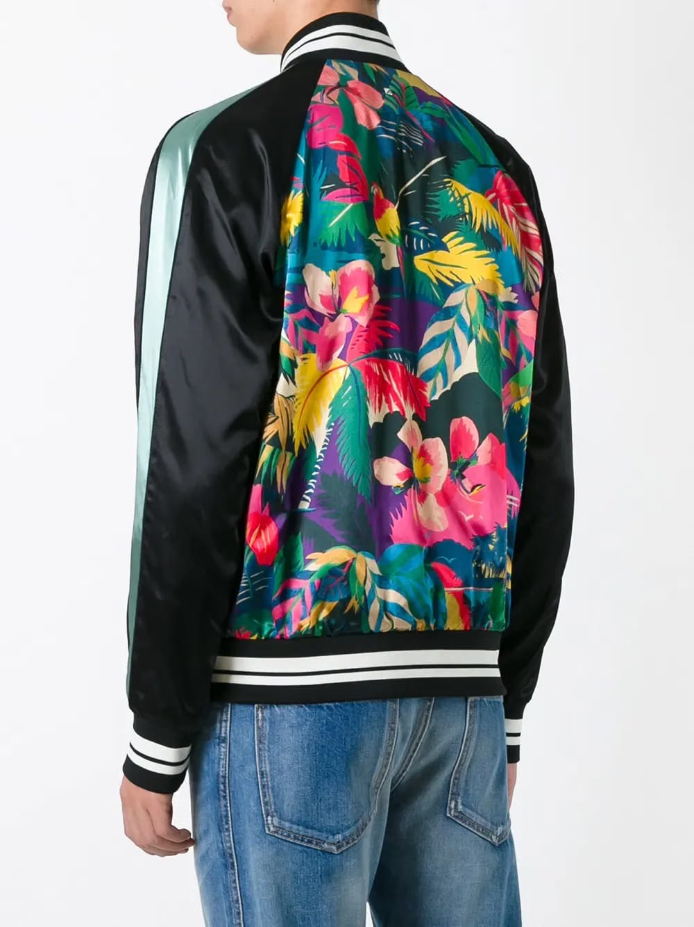 tropical print bomber jacket