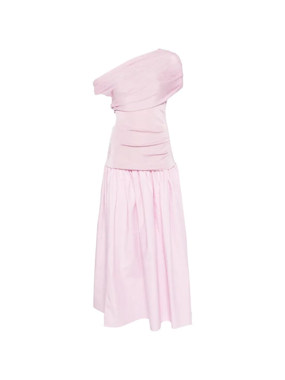 draped ruched midi dress