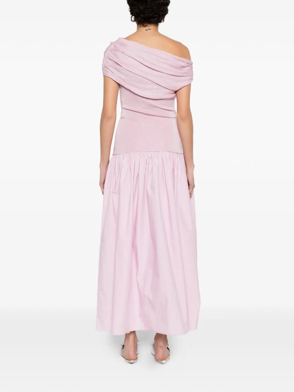 draped ruched midi dress