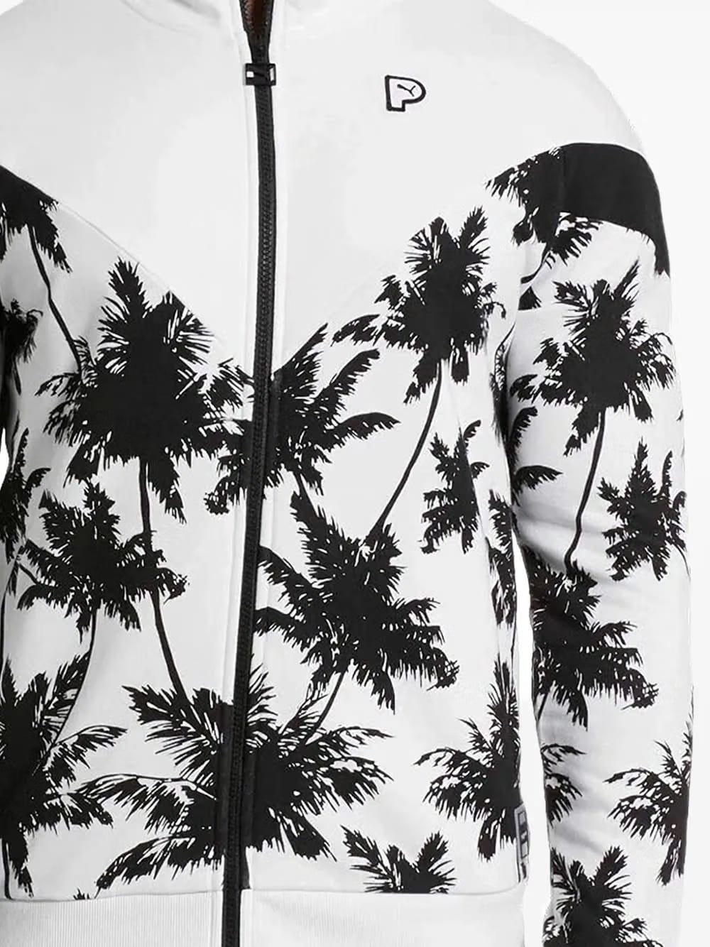 palm-print zip-fastening sweater