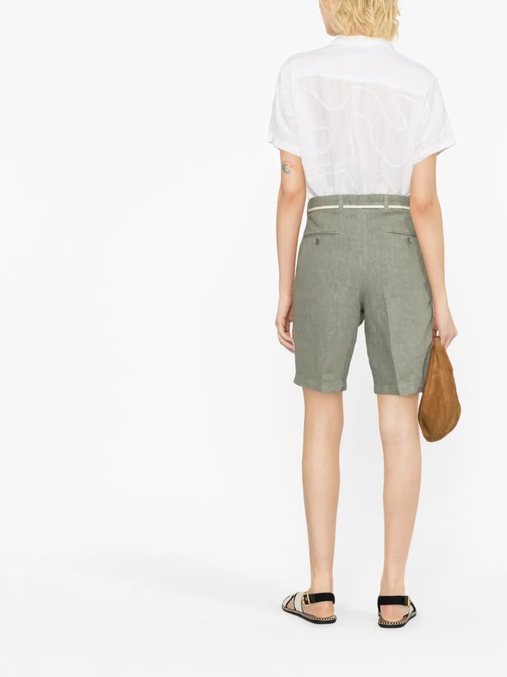 tie-waist linen shorts