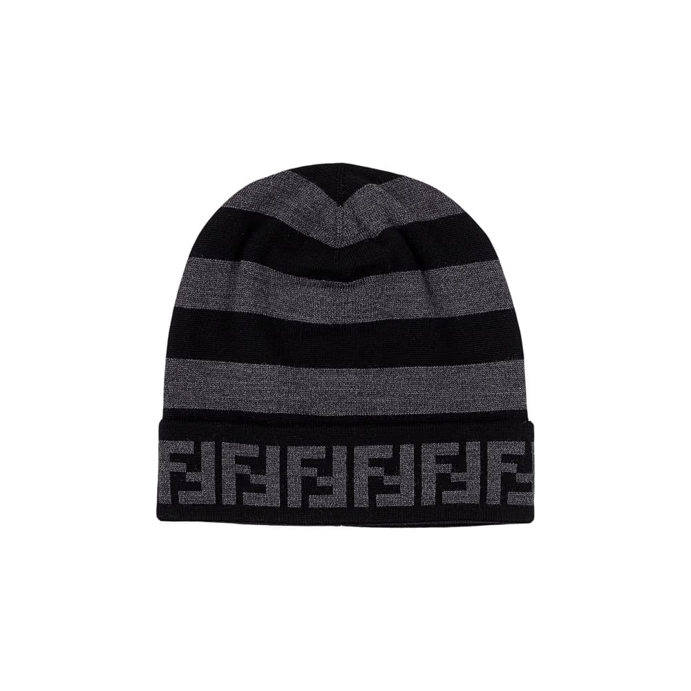 Fendi FF Beanie Grey Black