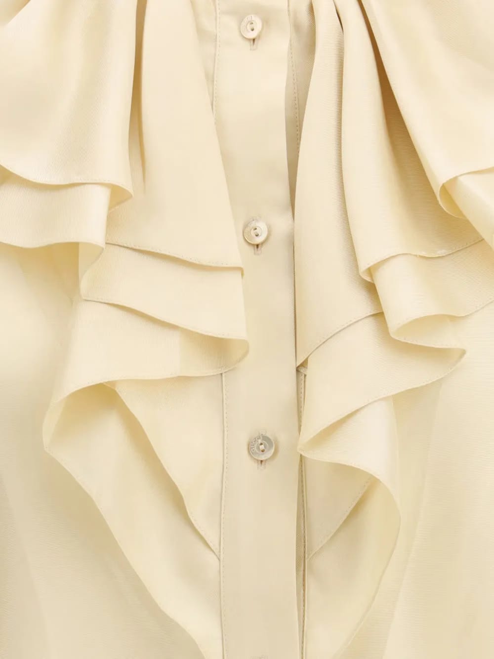 ruffled silk twill shirt
