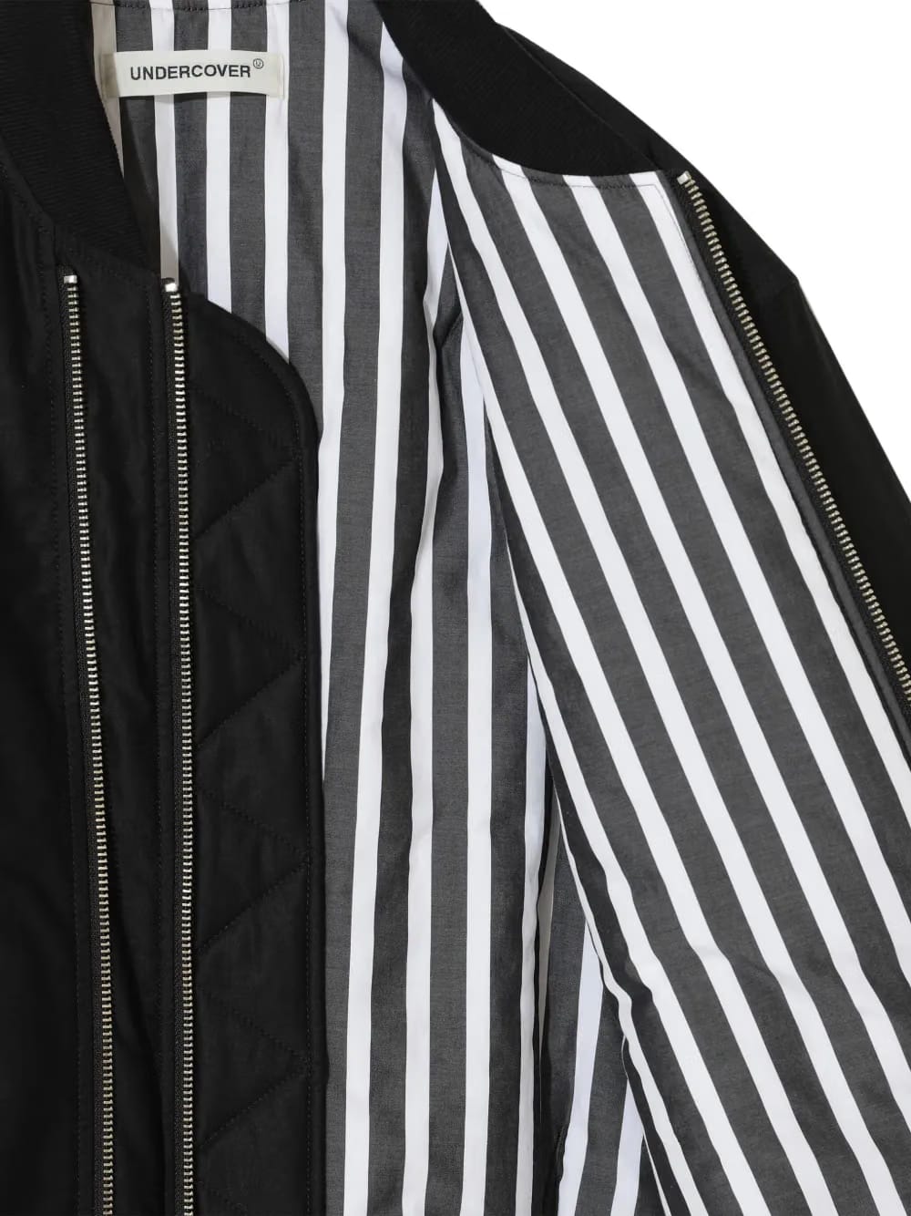 embroidered-patch quilted bomber jacket
