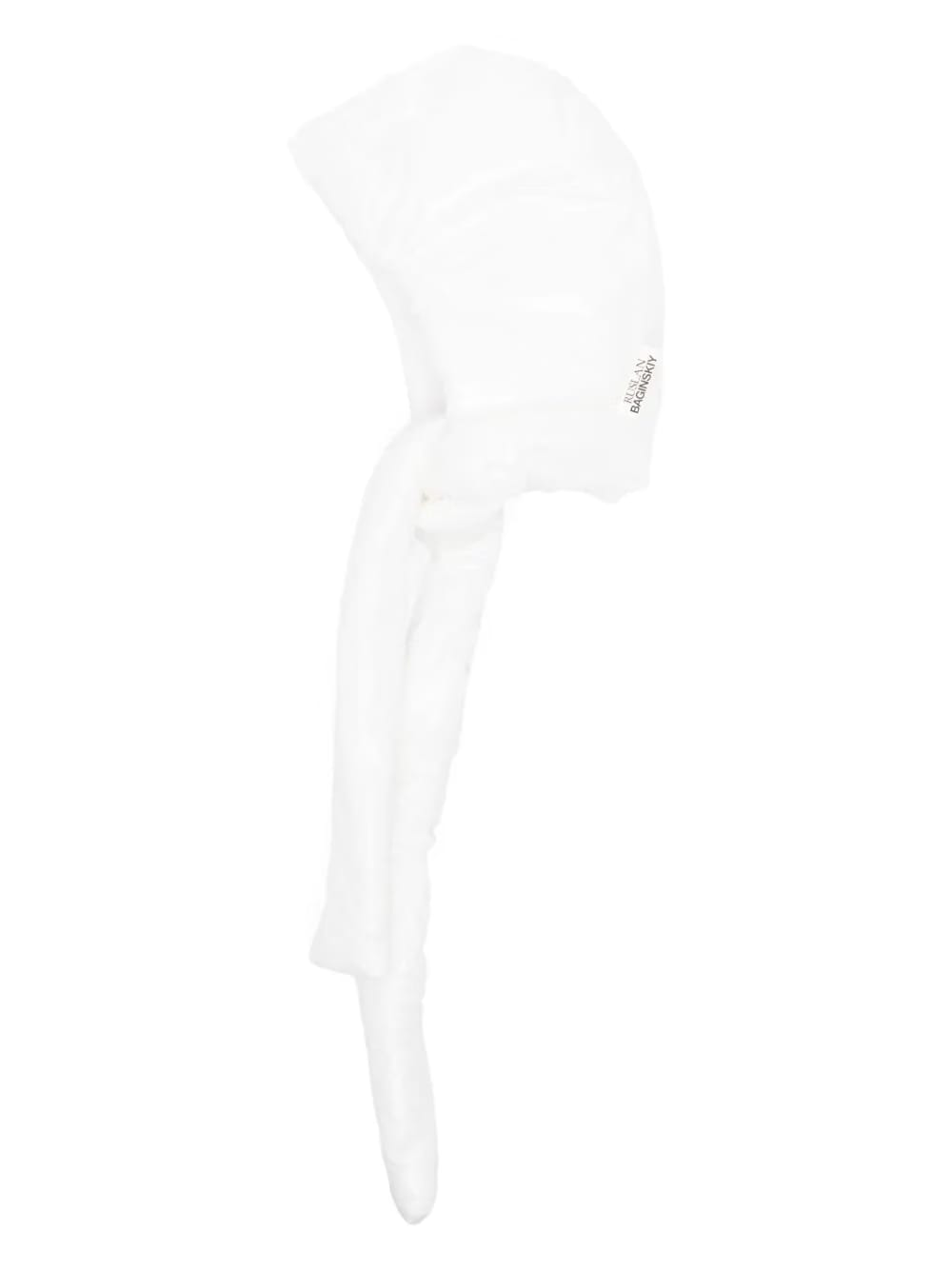 high-shine puffer hat
