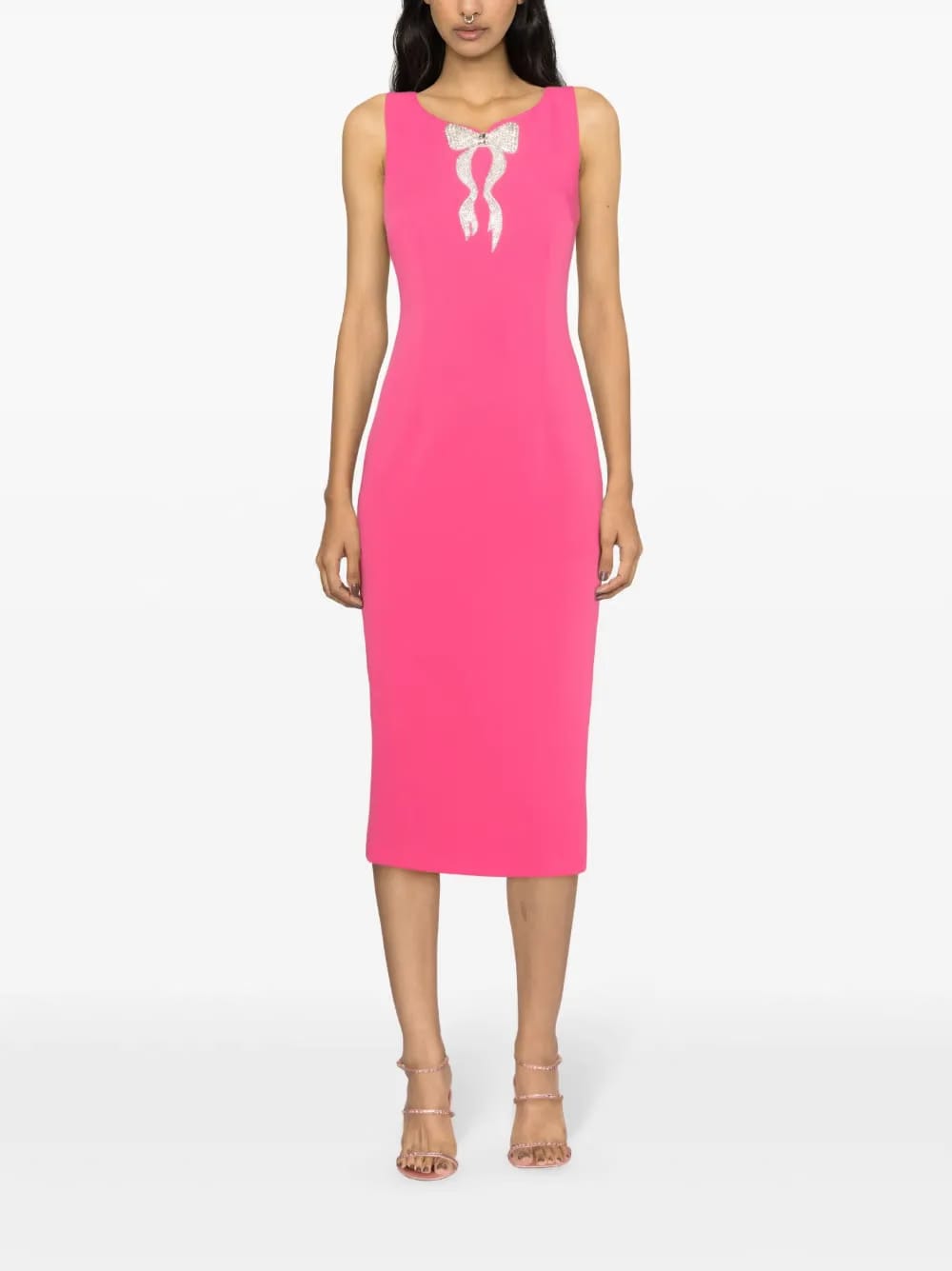crystal-embellished crepe dress