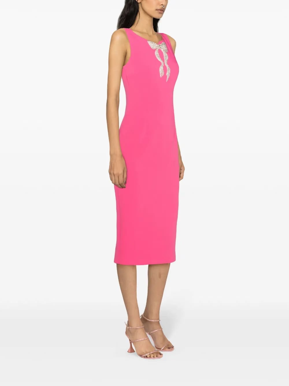 crystal-embellished crepe dress