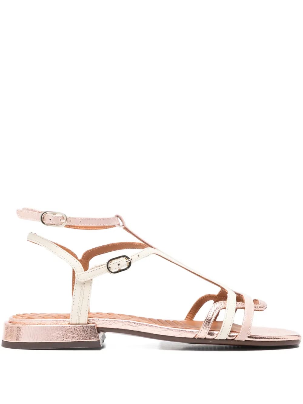 strappy buckled flat sandals