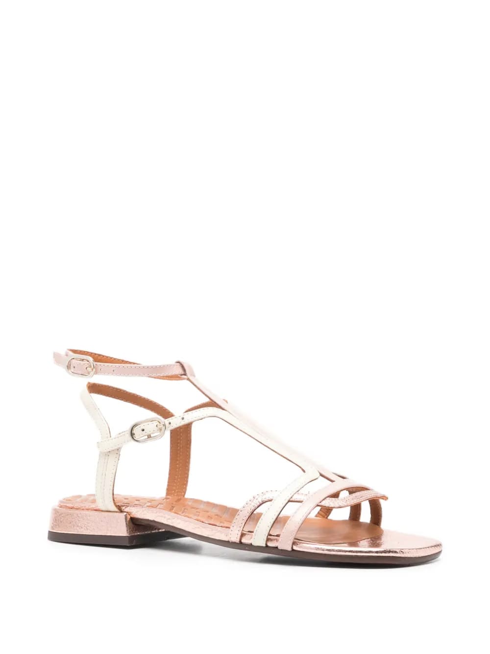 strappy buckled flat sandals