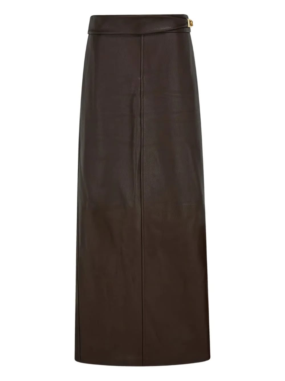 leather slit maxi skirt