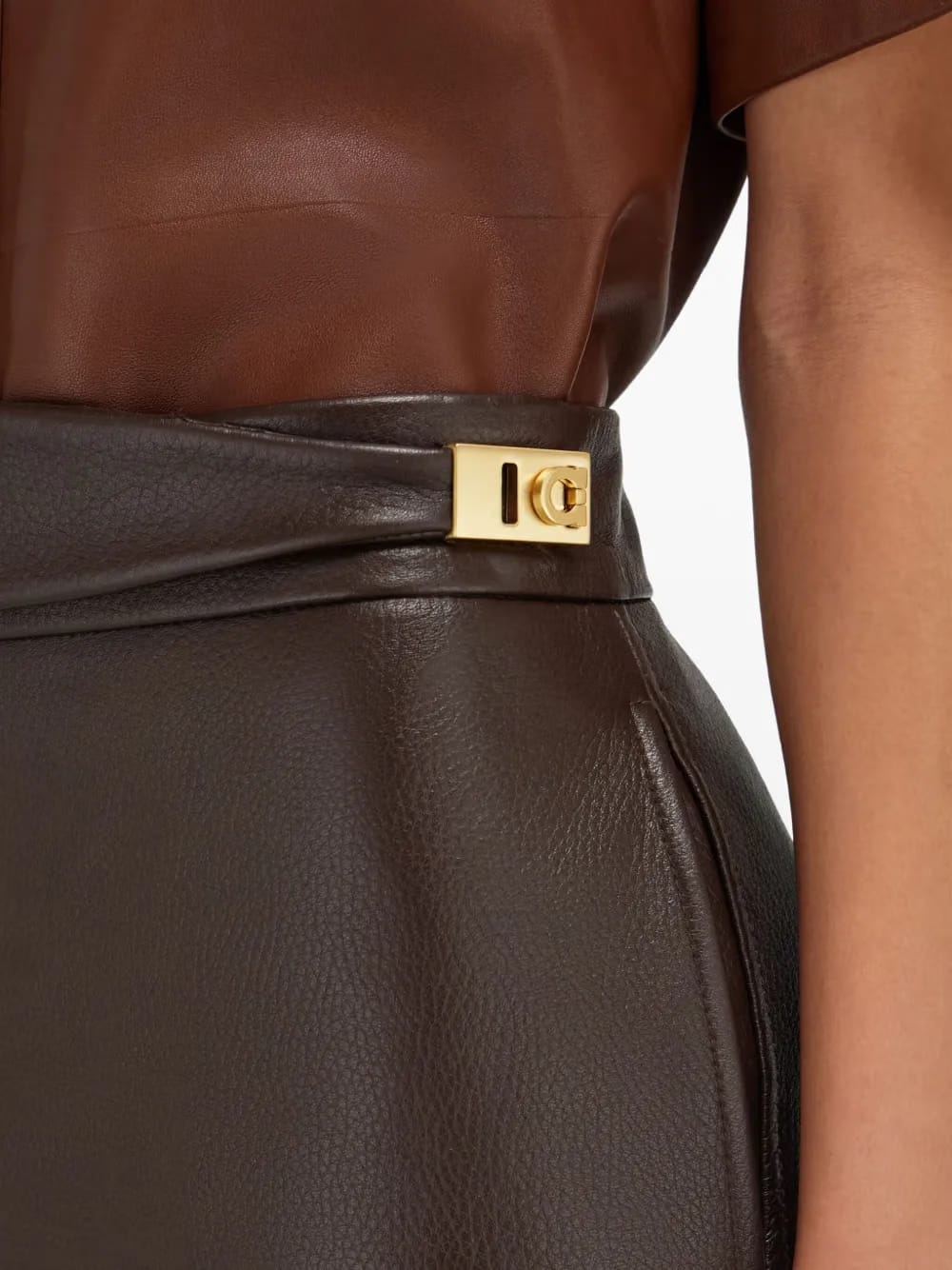 leather slit maxi skirt