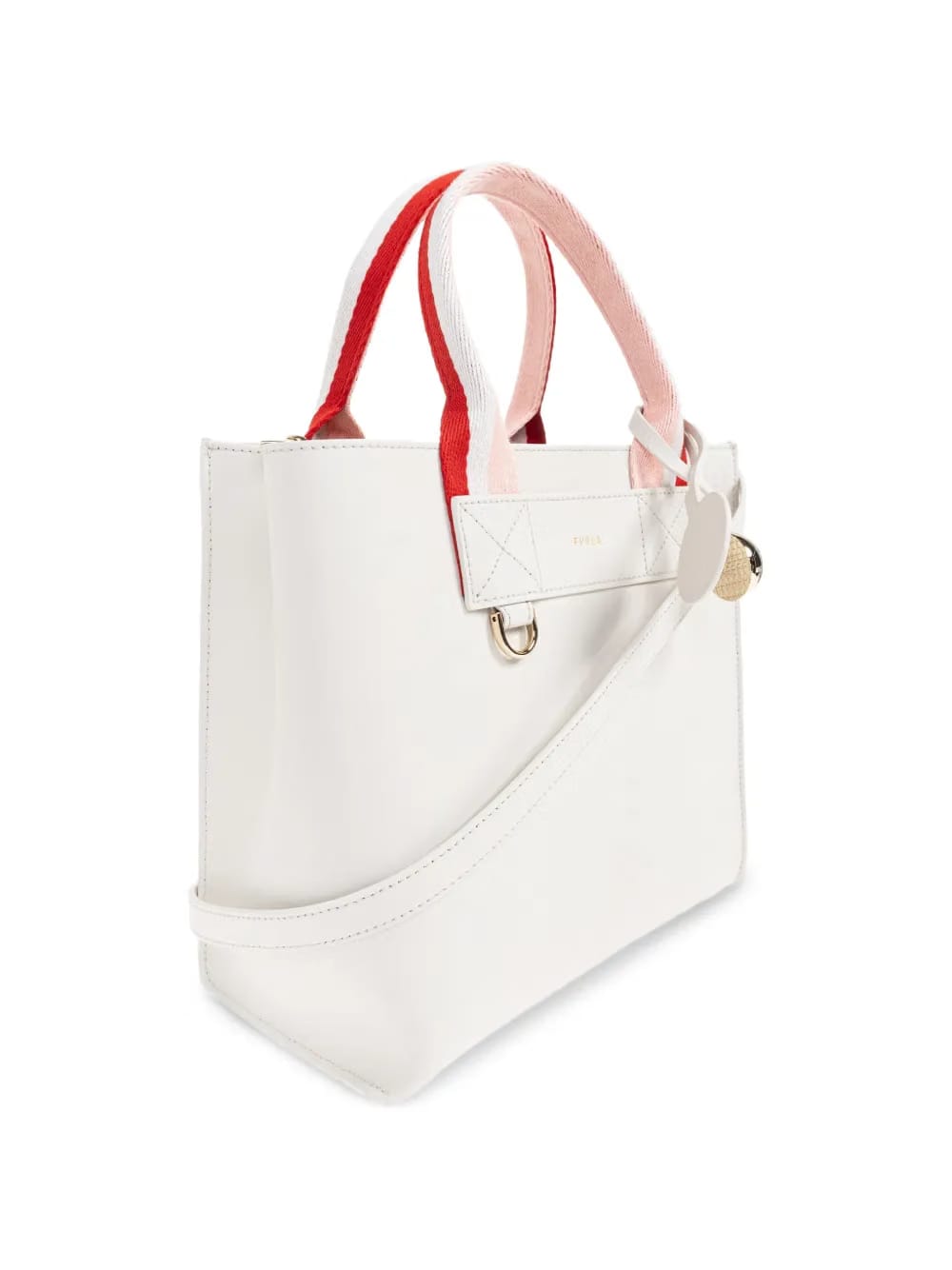 striped handle tote bag