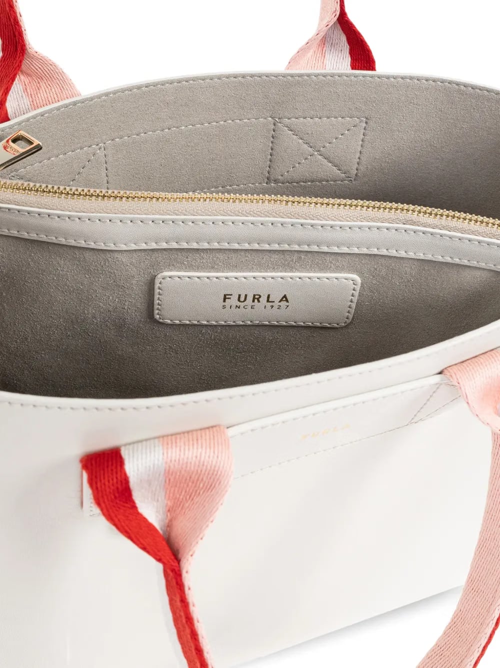 striped handle tote bag