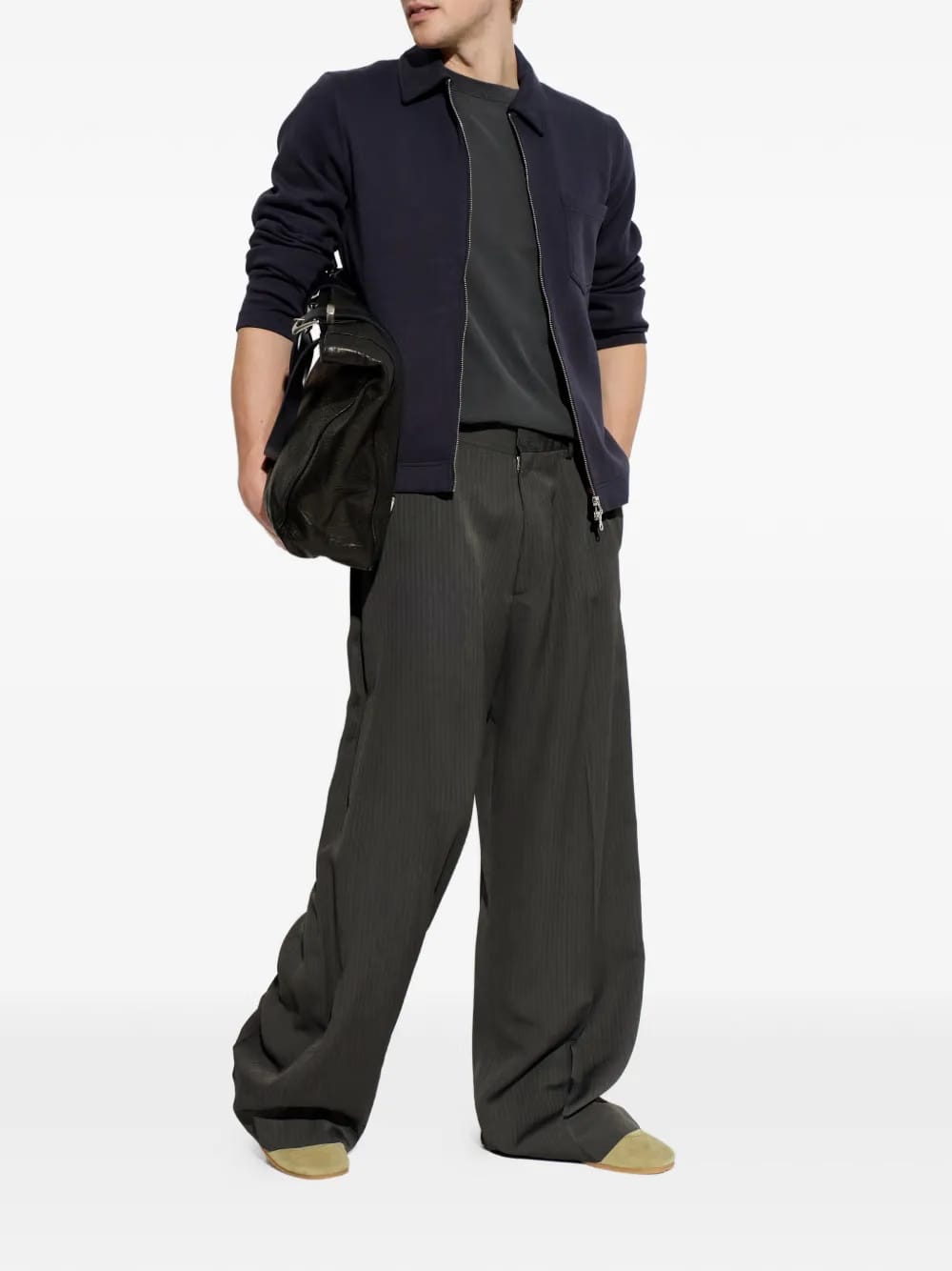 Sahannes zip-fastening chest-pocket sweatshirt