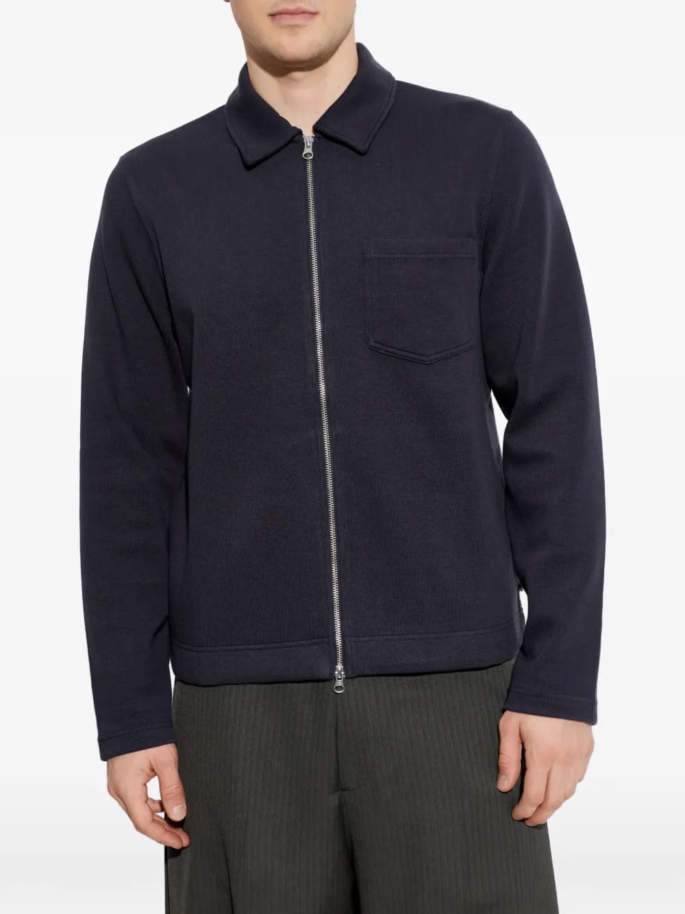 Sahannes zip-fastening chest-pocket sweatshirt
