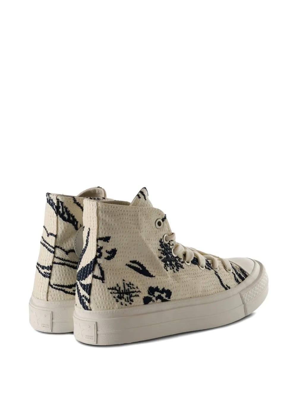 patterned-detail high-top sneakers