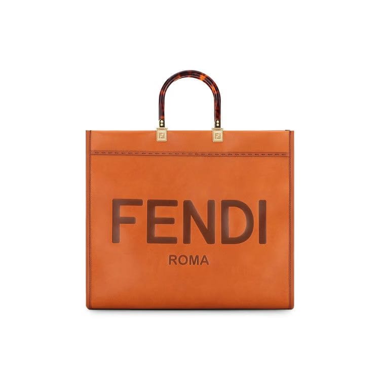Fendi Sunshine Large Shopper Bag Bianco Ice/Oro