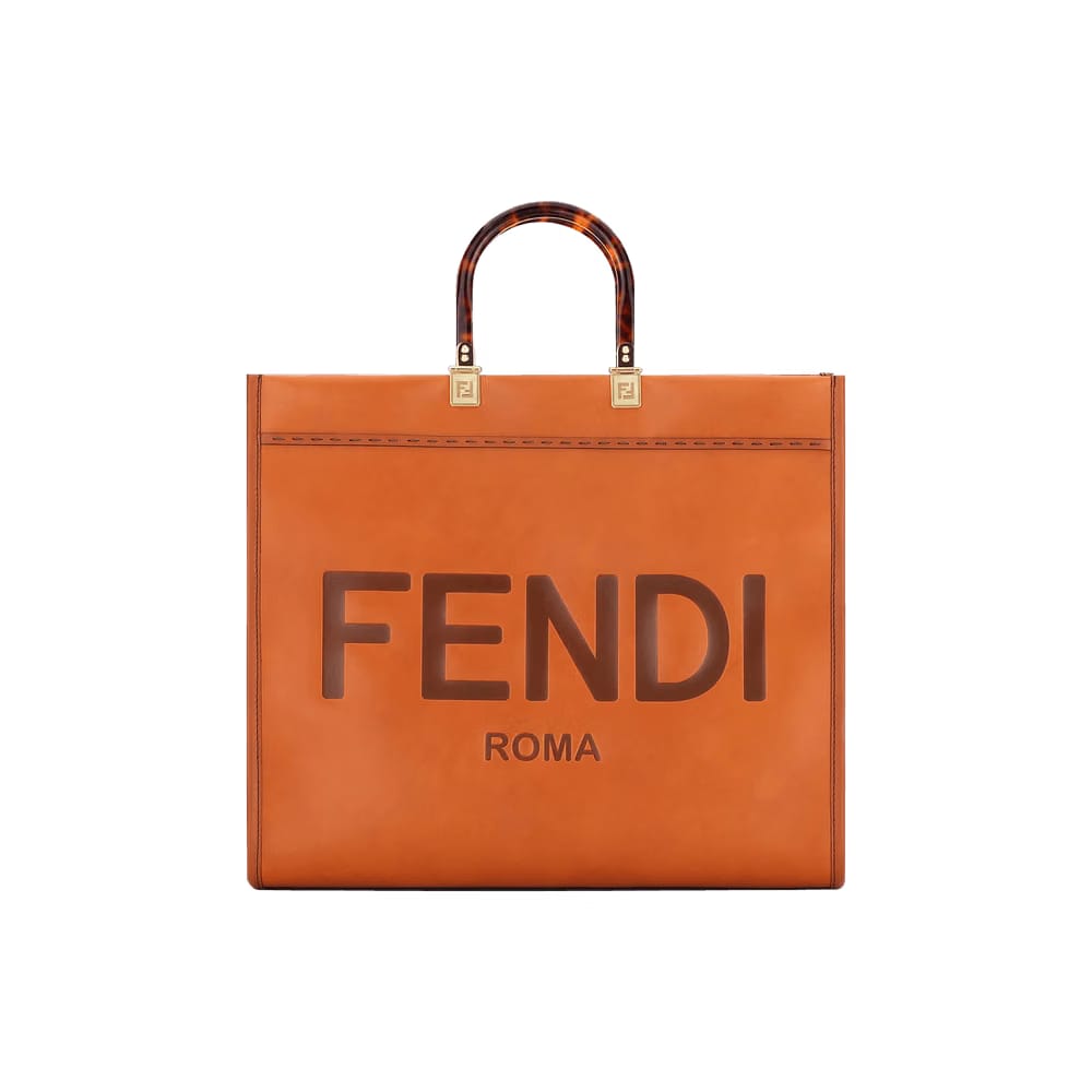 Fendi Sunshine Large Shopper Bag Bianco Ice/Oro