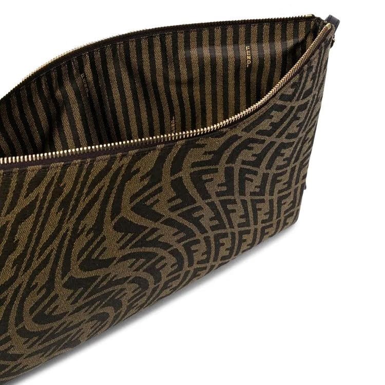 Fendi x Sarah Coleman FF Vertigo Clutch Bag Brown