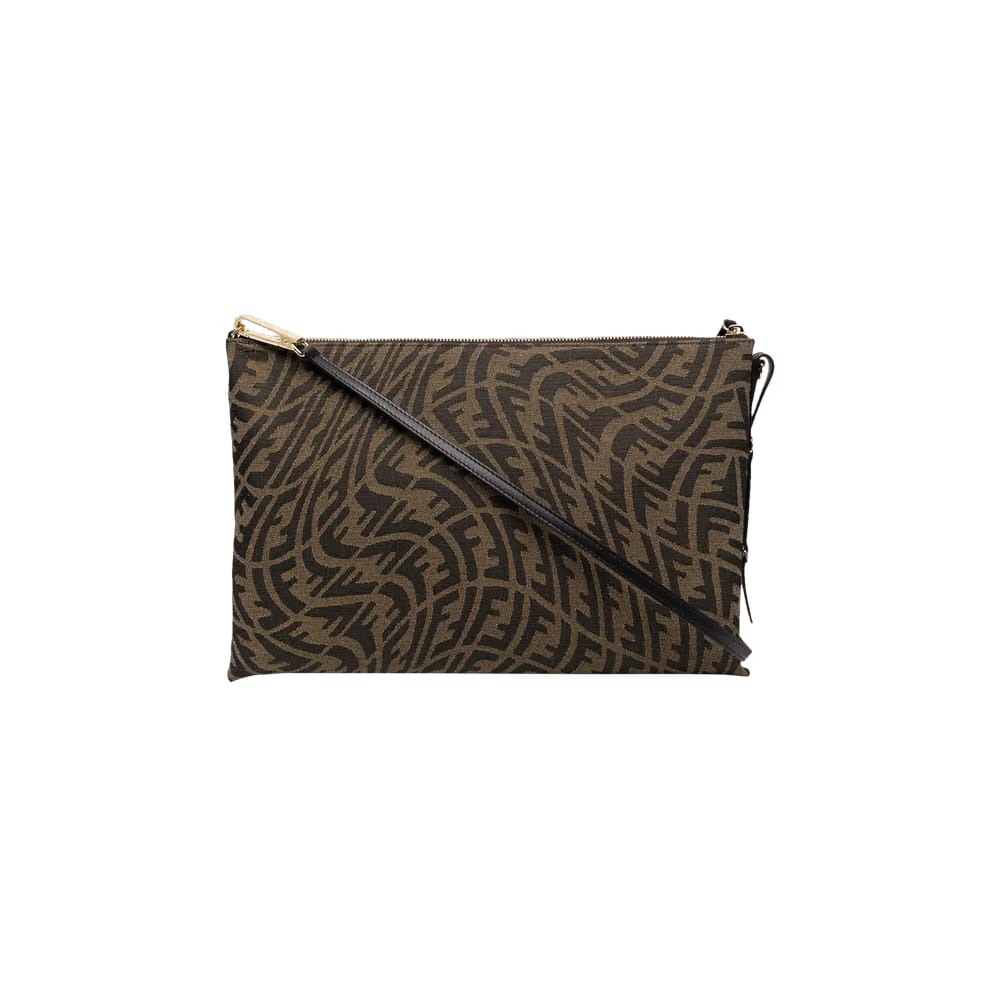Fendi x Sarah Coleman FF Vertigo Clutch Bag Brown