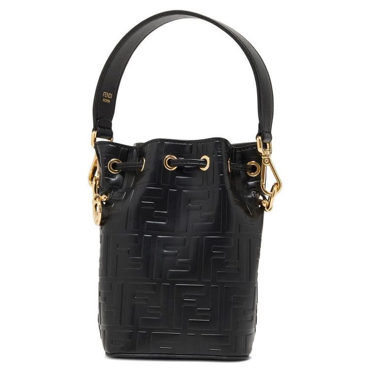 Fendi Mon Tresor Leather Mini Bag Black
