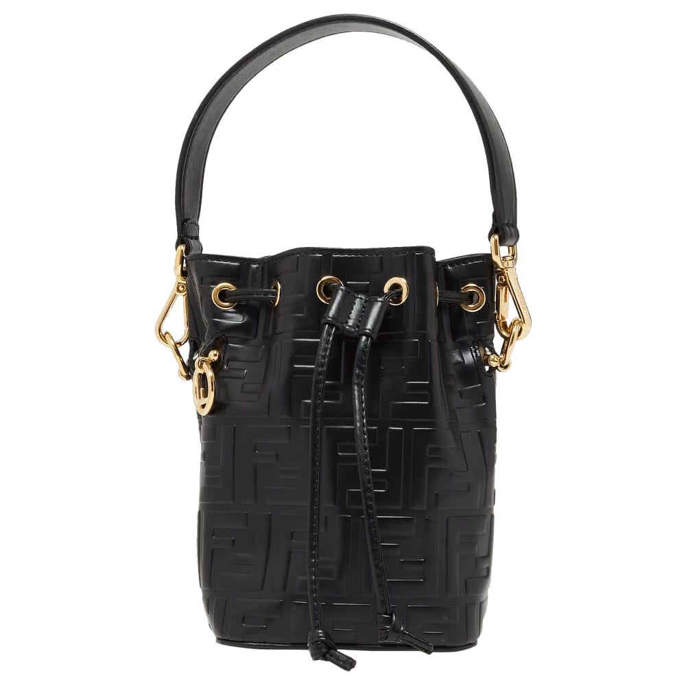 Fendi Mon Tresor Leather Mini Bag Black
