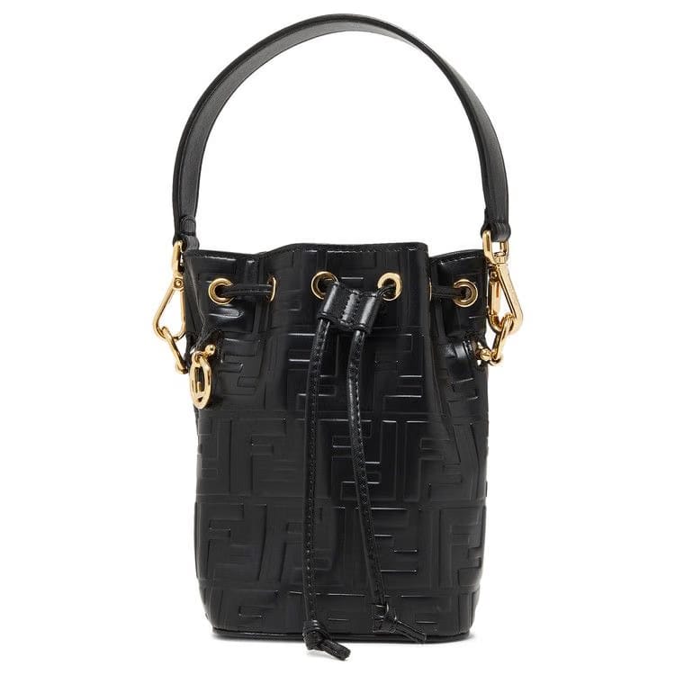 Fendi Mon Tresor Leather Mini Bag Black