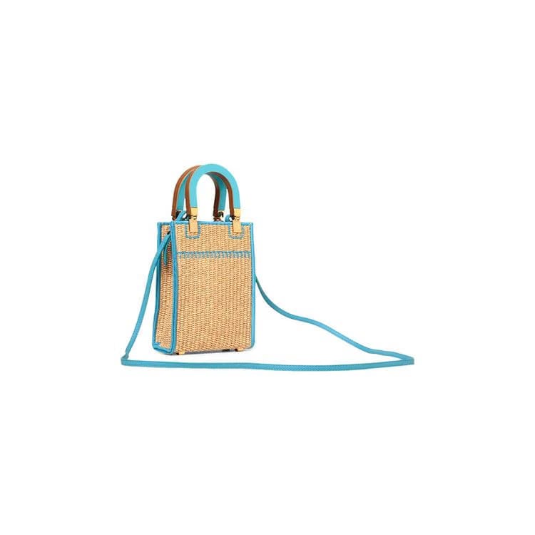 Fendi Mini Sunshine Bag Natural/Cyber Blue