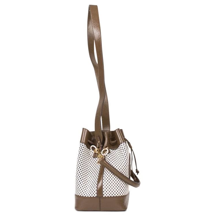 Fendi Mon Tresor Small Bucket Bag Brown/White