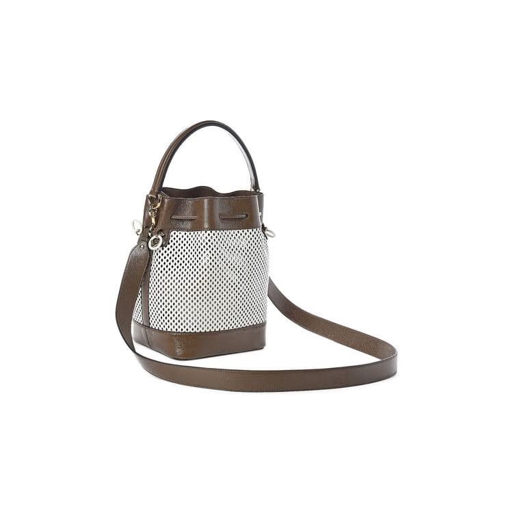 Fendi Mon Tresor Small Bucket Bag Brown/White