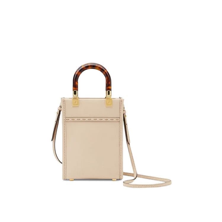 Fendi Mini Sunshine Shopper Bag Poudre/Oro