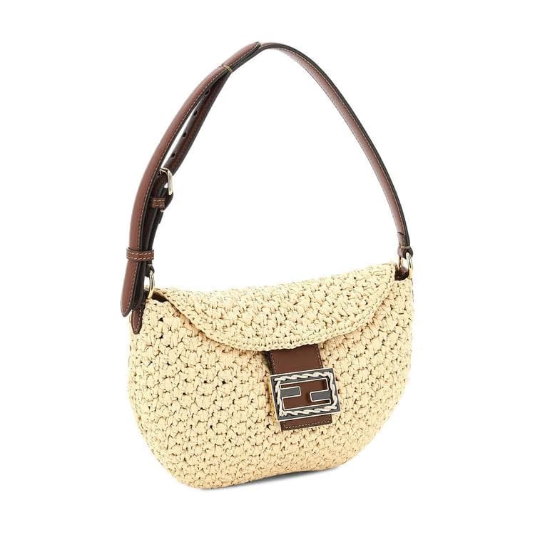 Fendi Croissant Small Crochet Bag Beige/Brown