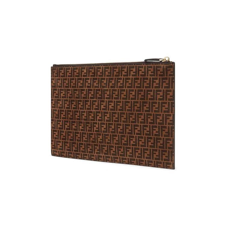 Fendi FF Medium Flat Pouch Brown