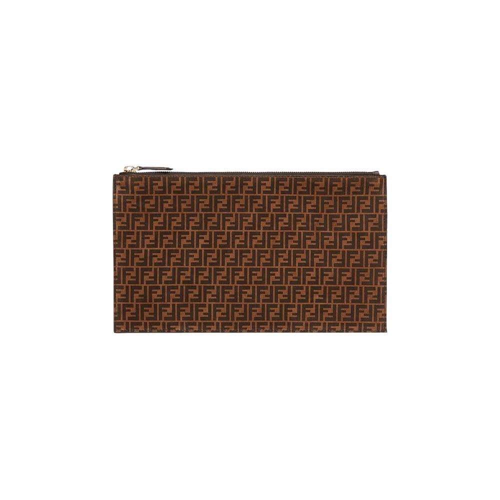Fendi FF Medium Flat Pouch Brown