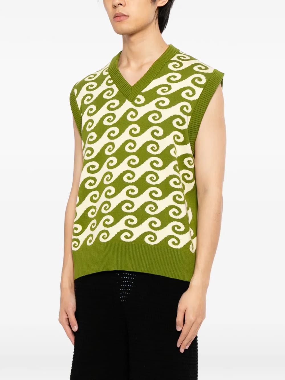 graphic v-neck vest
