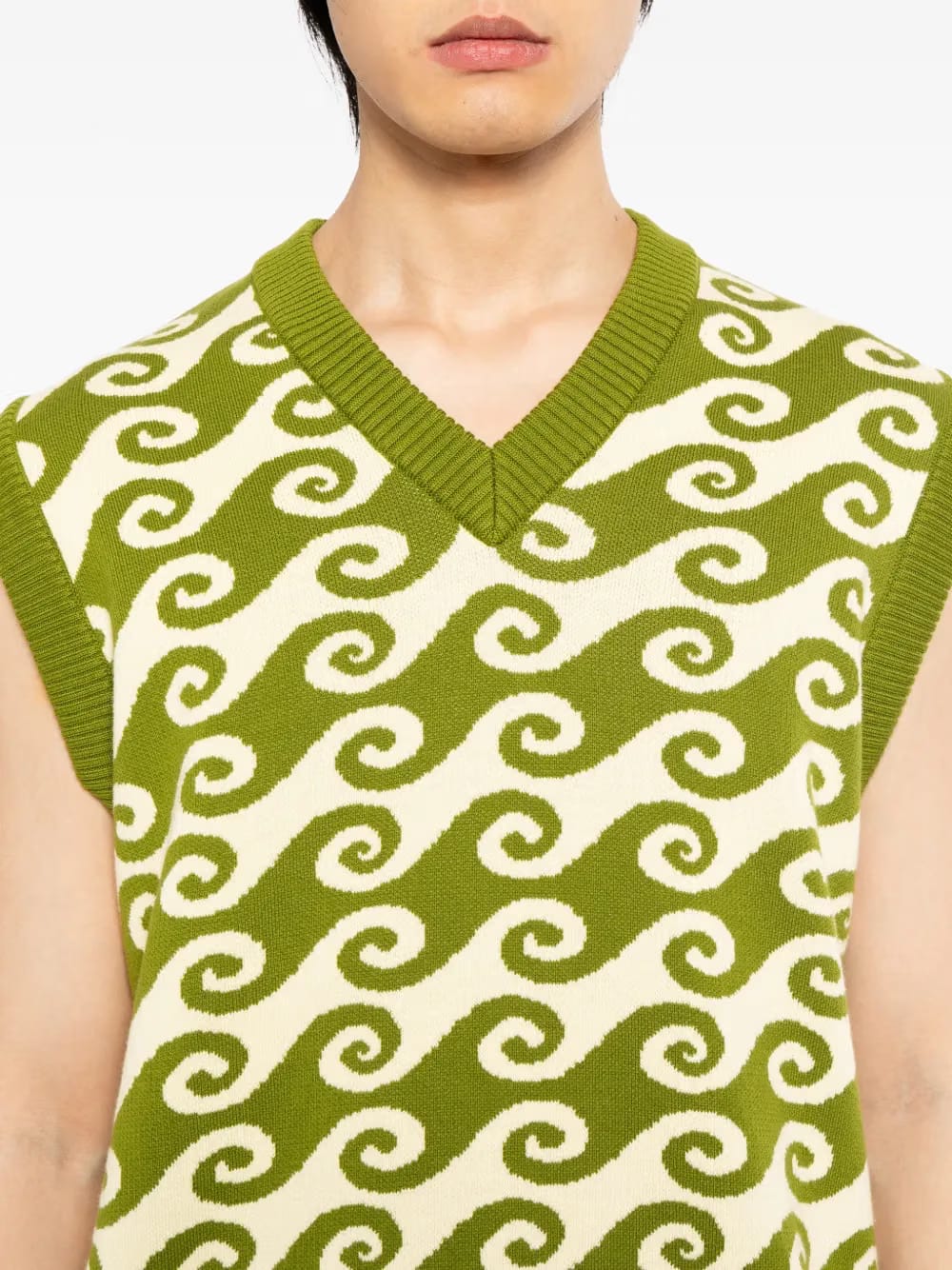 graphic v-neck vest