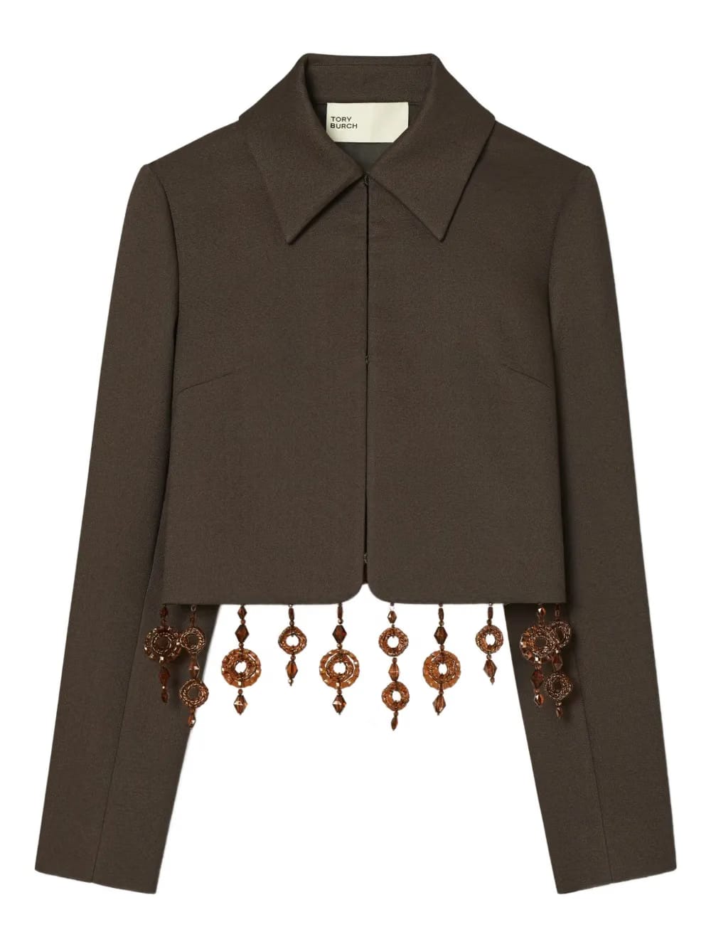 beaded crepe jacket